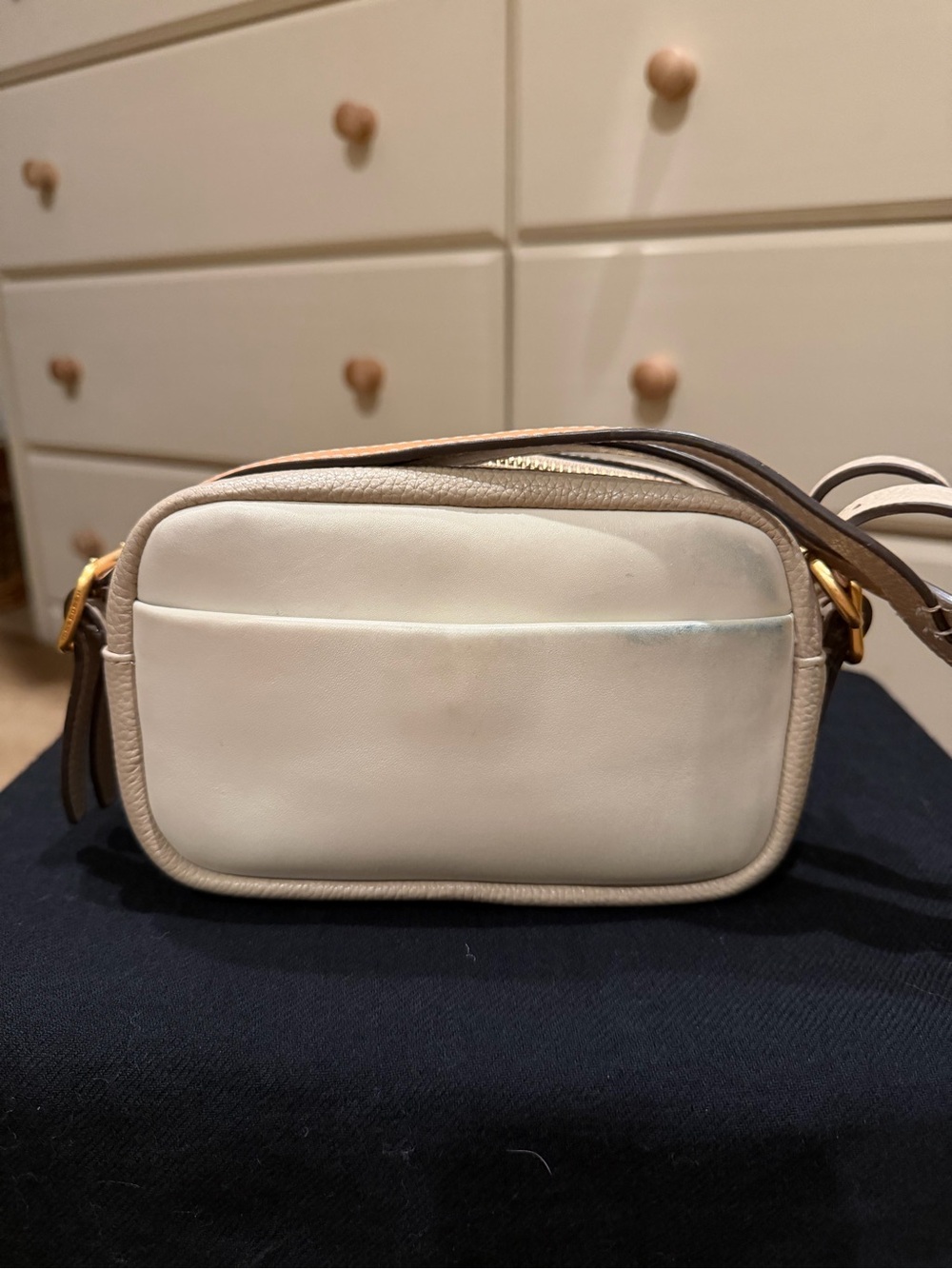 Tory Burch Perry Bombe Camera Bag | Cream/Off-White with Braided Strap - Picture 6 of 9